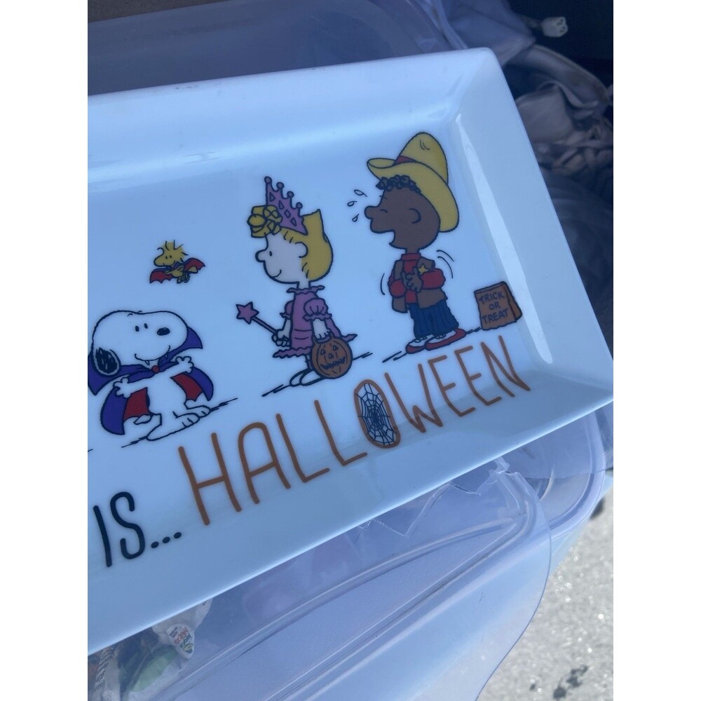 Halloween Plater Peanuts  Charlie Brown & Gang Melamine Serving Tray Decoration - Picture 5 of 6